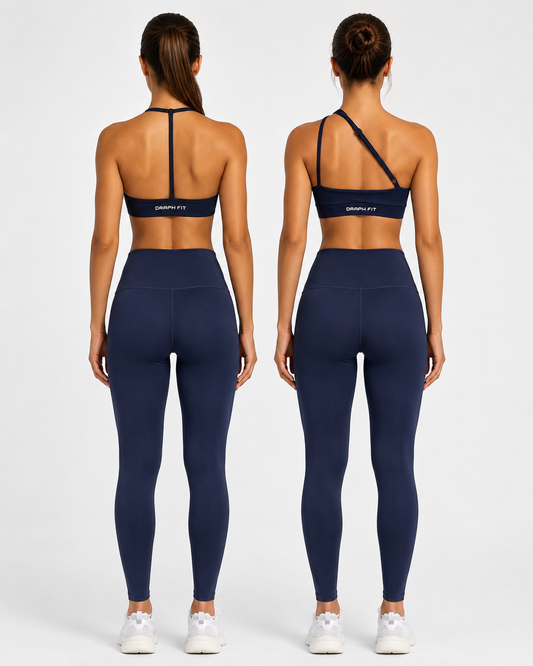 Set Home 1 Leggings + 2 Tops Dark Blue