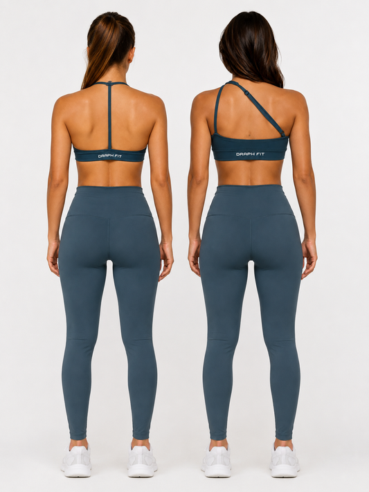 Set Home 1 Leggings + 2 Tops Green Oil