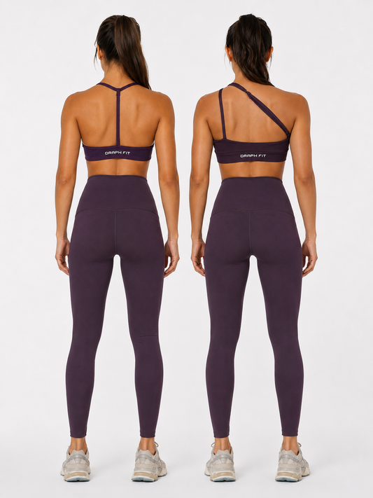 Set Home 1 Leggings + 2 Tops Purple