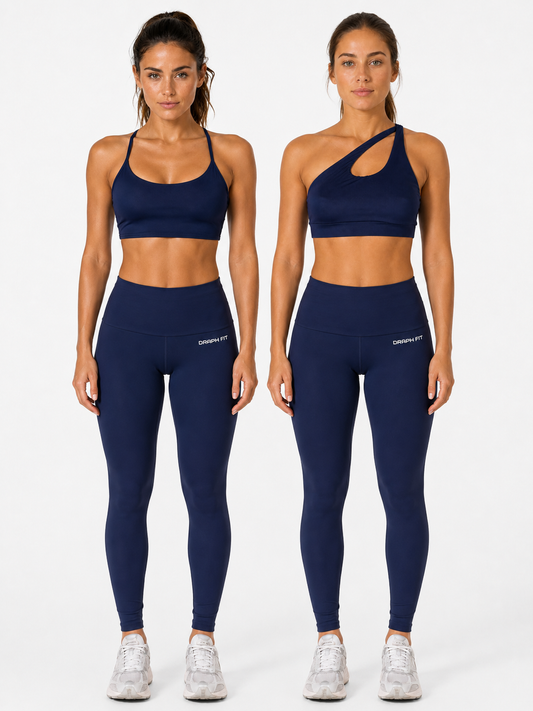Set Home 1 Leggings + 2 Tops Dark Blue